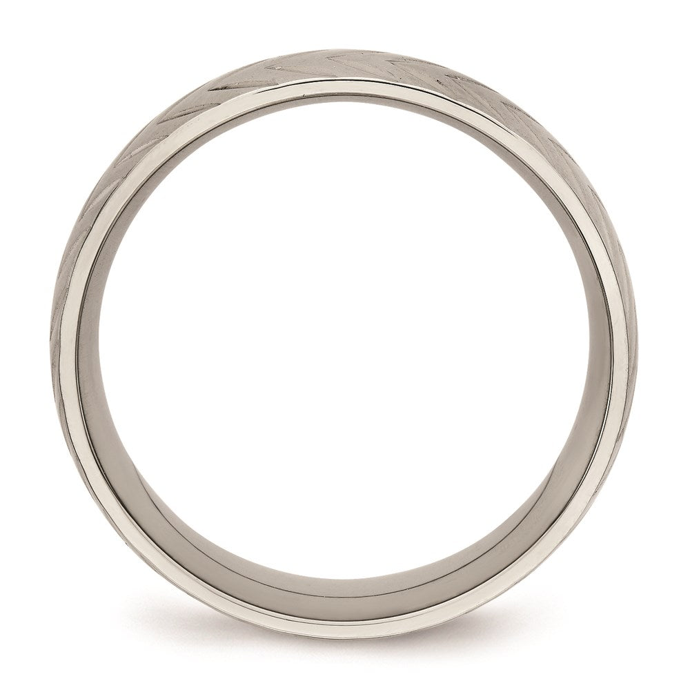 Unisex Fashion Jewelry, Chisel Brand Stainless Steel Polished Diamond Cut Ring
