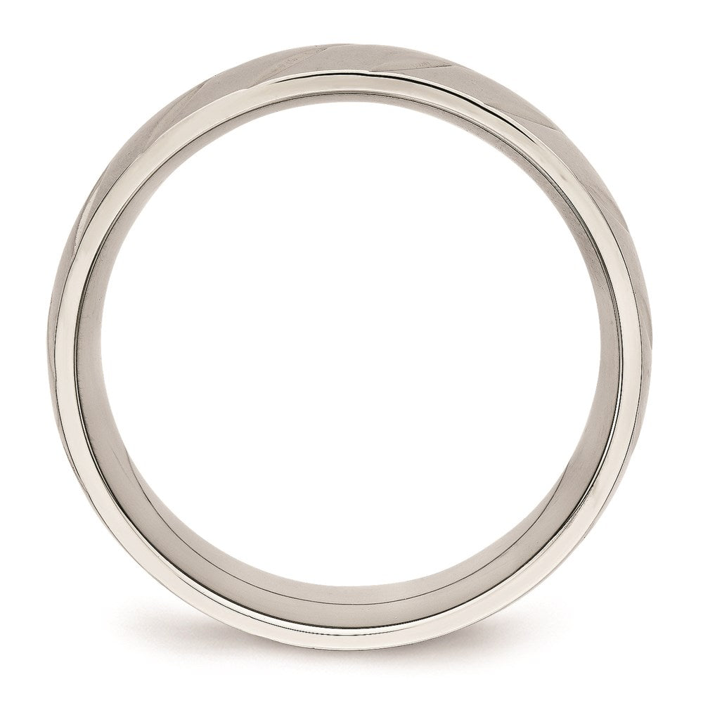 Unisex Fashion Jewelry, Chisel Brand Stainless Steel Polished Diamond Cut Ring