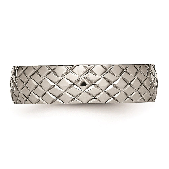 Unisex Fashion Jewelry, Chisel Brand Stainless Steel Polished Textured Ring