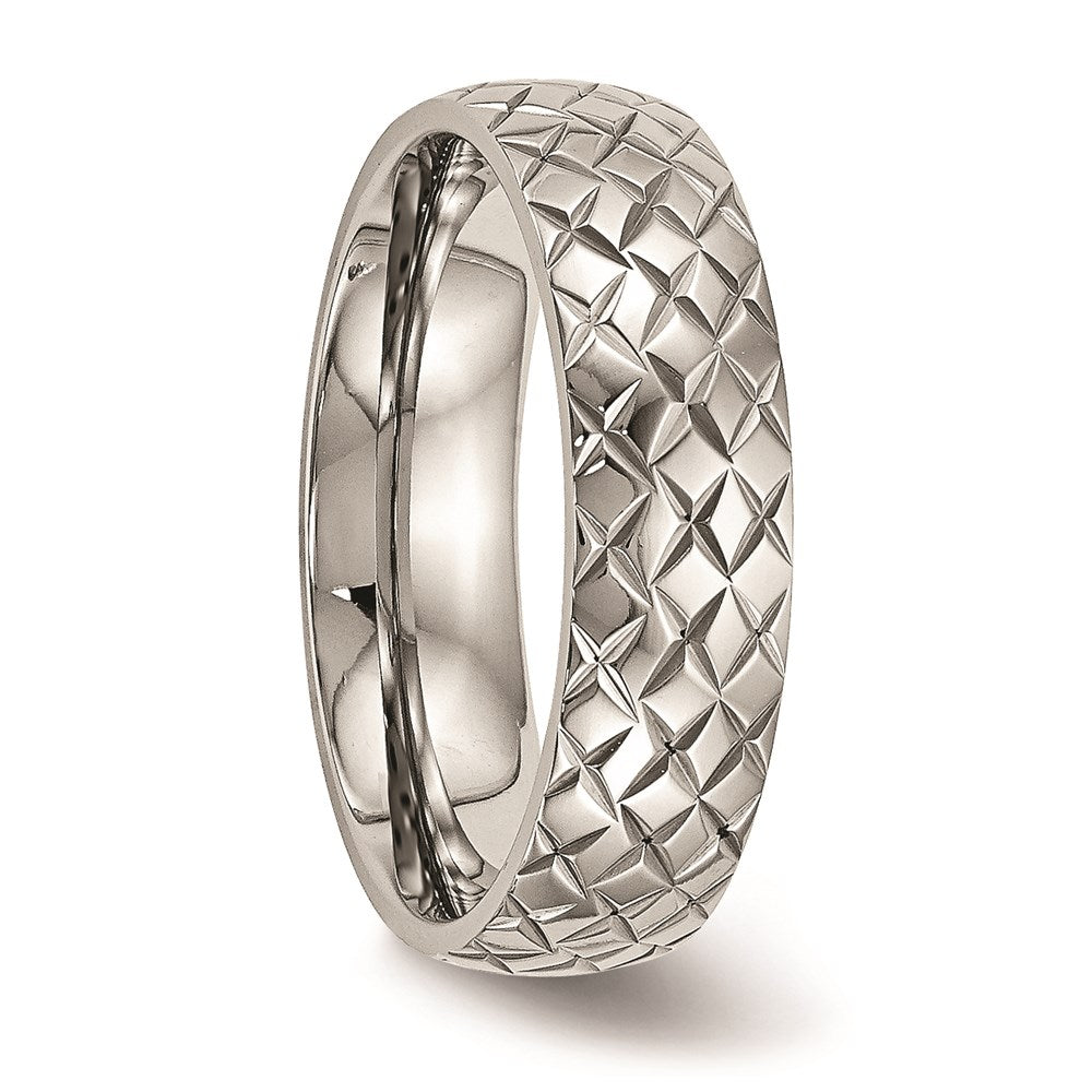 Unisex Fashion Jewelry, Chisel Brand Stainless Steel Polished Textured Ring