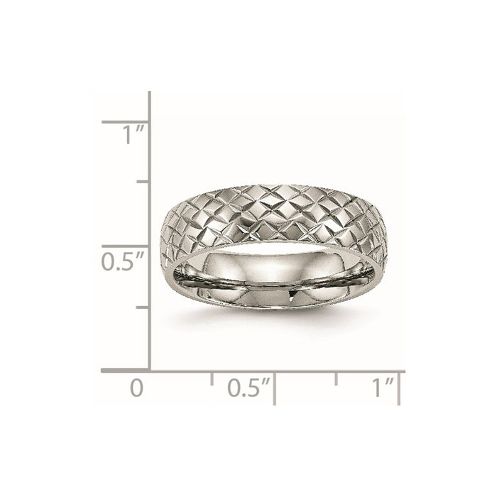 Unisex Fashion Jewelry, Chisel Brand Stainless Steel Polished Textured Ring