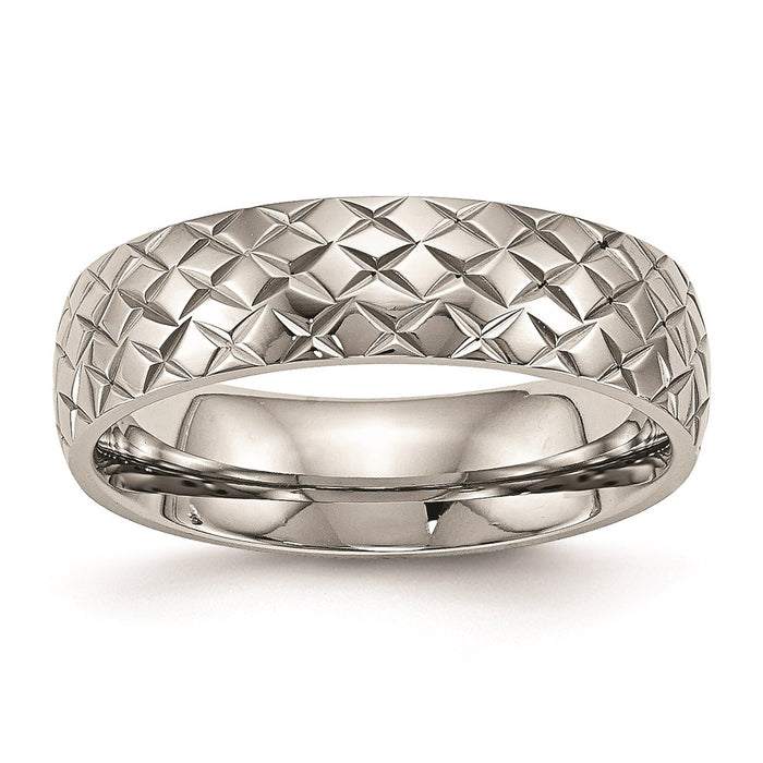 Unisex Fashion Jewelry, Chisel Brand Stainless Steel Polished Textured Ring