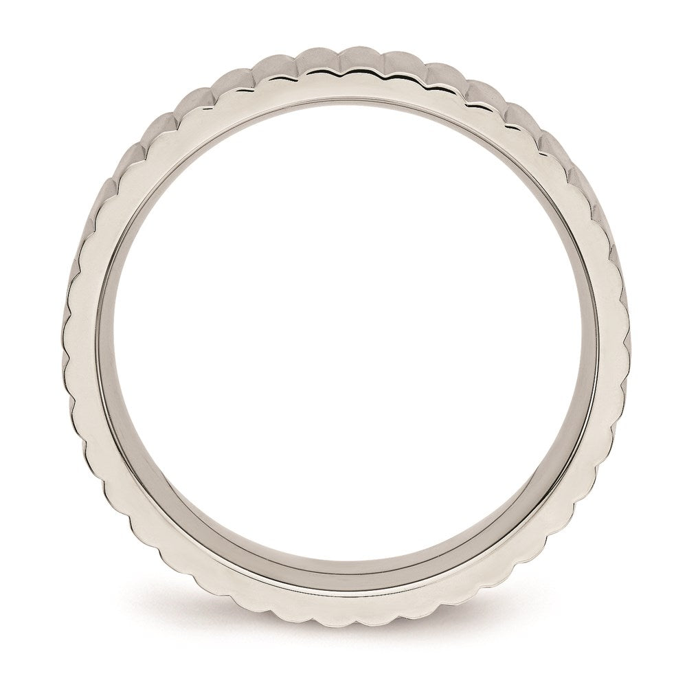 Unisex Fashion Jewelry, Chisel Brand Stainless Steel Polished Textured Ring