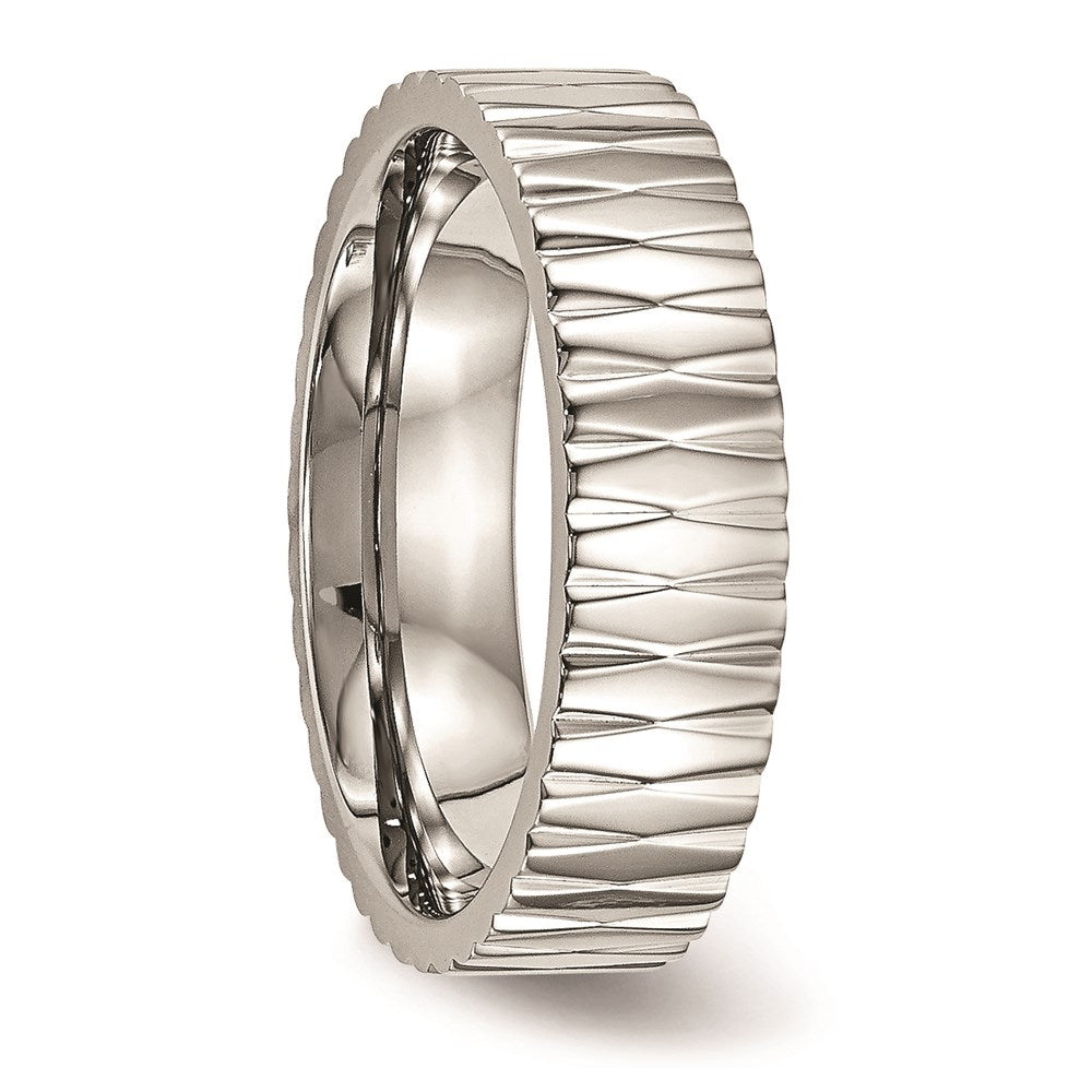 Unisex Fashion Jewelry, Chisel Brand Stainless Steel Polished Textured Ring