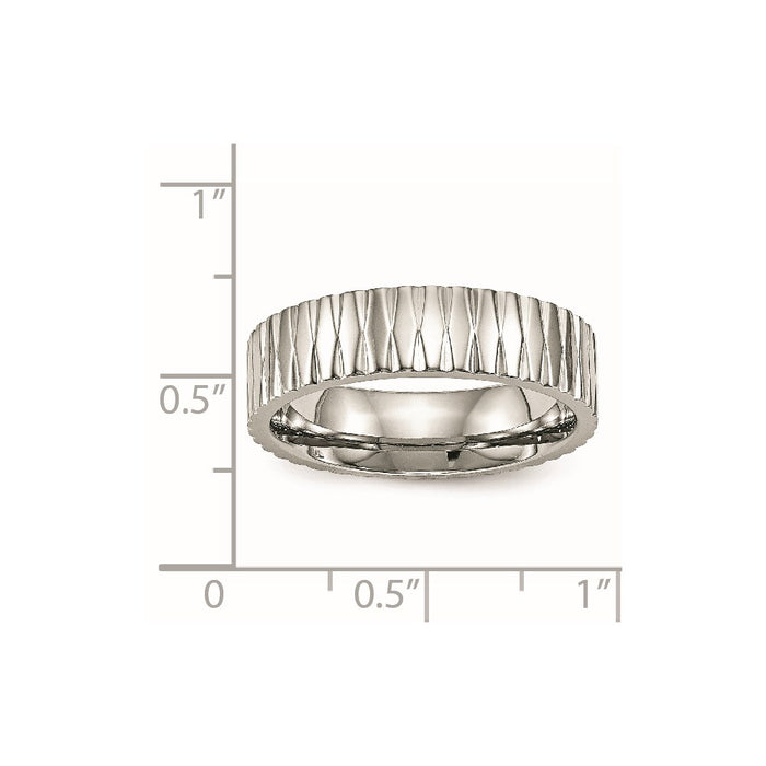 Unisex Fashion Jewelry, Chisel Brand Stainless Steel Polished Textured Ring