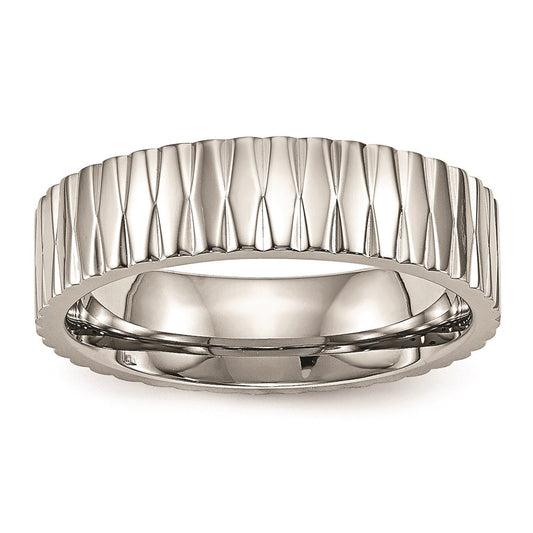 Unisex Fashion Jewelry, Chisel Brand Stainless Steel Polished Textured Ring