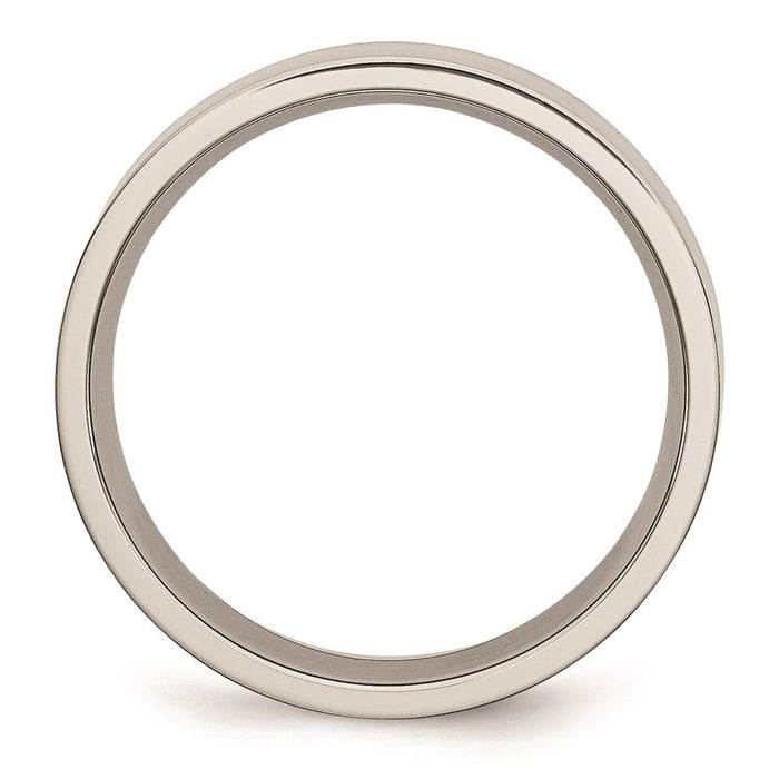 Unisex Fashion Jewelry, Chisel Brand Stainless Steel Flat 6mm Brushed Ring Band