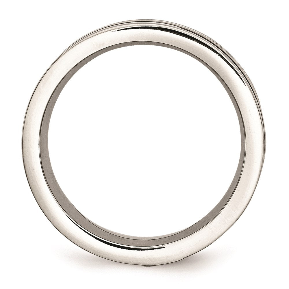 Unisex Fashion Jewelry, Chisel Brand Stainless Steel Brushed Brown IP-plated w/Diamond 8mm Polished Ring Band