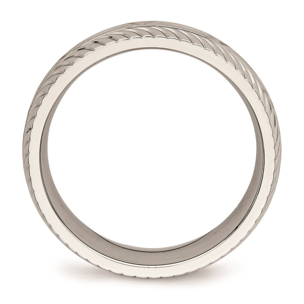 Unisex Fashion Jewelry, Chisel Brand Stainless Steel Polished Diamond Cut Ring