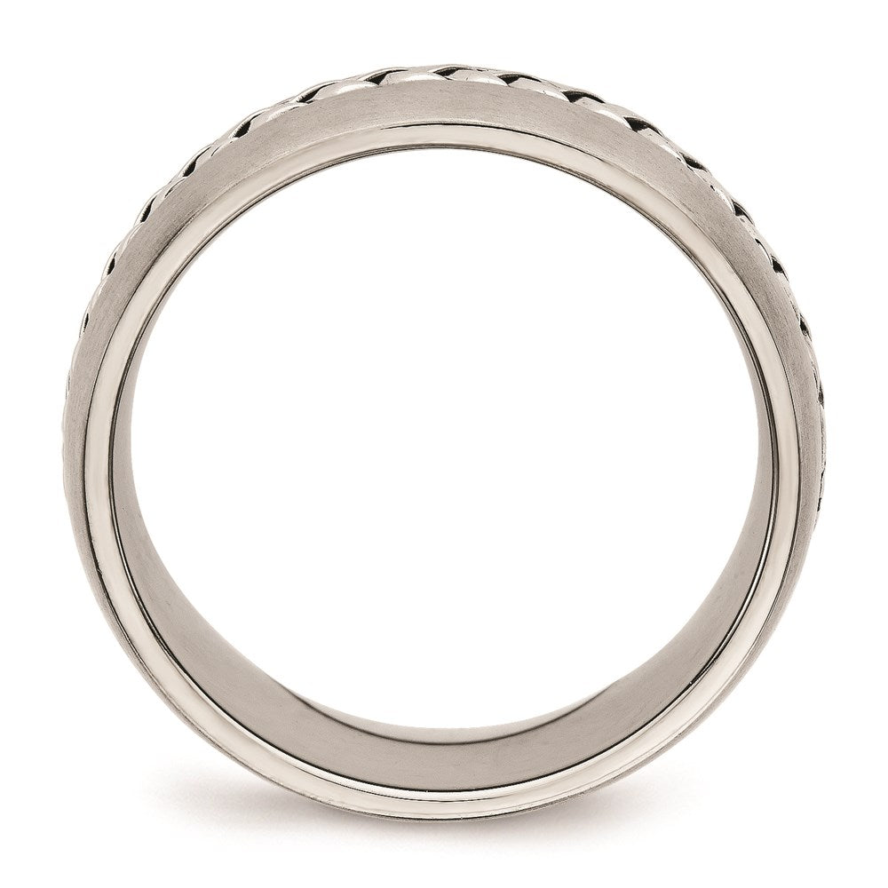 Unisex Fashion Jewelry, Chisel Brand Stainless Steel Brushed and Polished Braided 8.00mm Ring Band