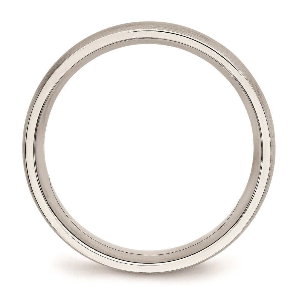Unisex Fashion Jewelry, Chisel Brand Stainless Steel Brushed Half Round CZ Ring