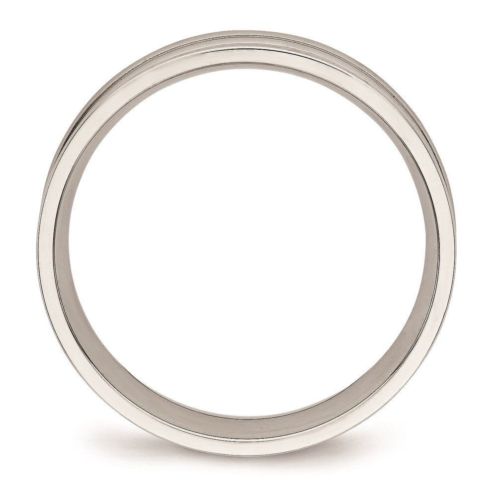 Men's Fashion Jewelry, Chisel Brand Stainless Steel Polished Ridged 5.00mm Ring Band