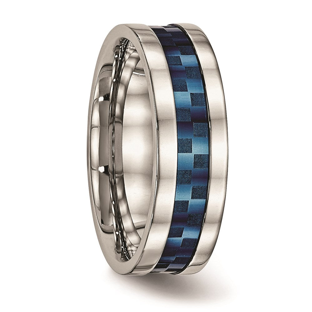 Unisex Fashion Jewelry, Chisel Brand Stainless Steel Polished Blue IP-plated 7.00mm Ring Band