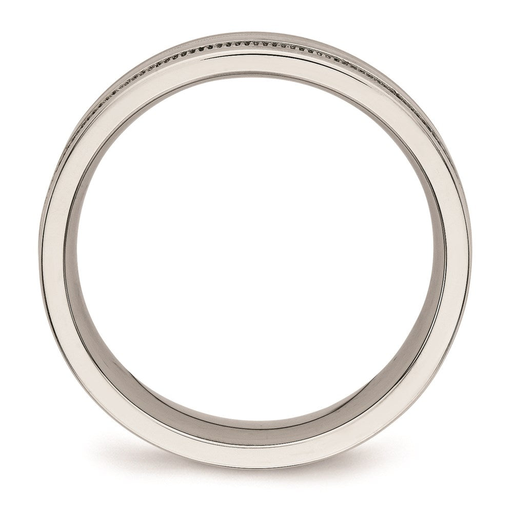 Unisex Fashion Jewelry, Chisel Brand Stainless Steel Polished Grooved 6.00mm Ring Band