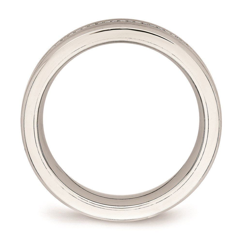 Unisex Fashion Jewelry, Chisel Brand Stainless Steel Brushed and Polished CZ Ring