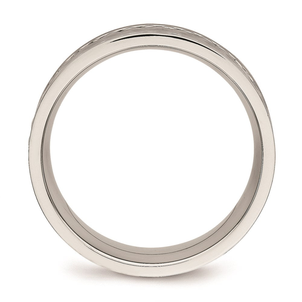Men's Fashion Jewelry, Chisel Brand Stainless Steel Polished Hammered Comfort Back Ring