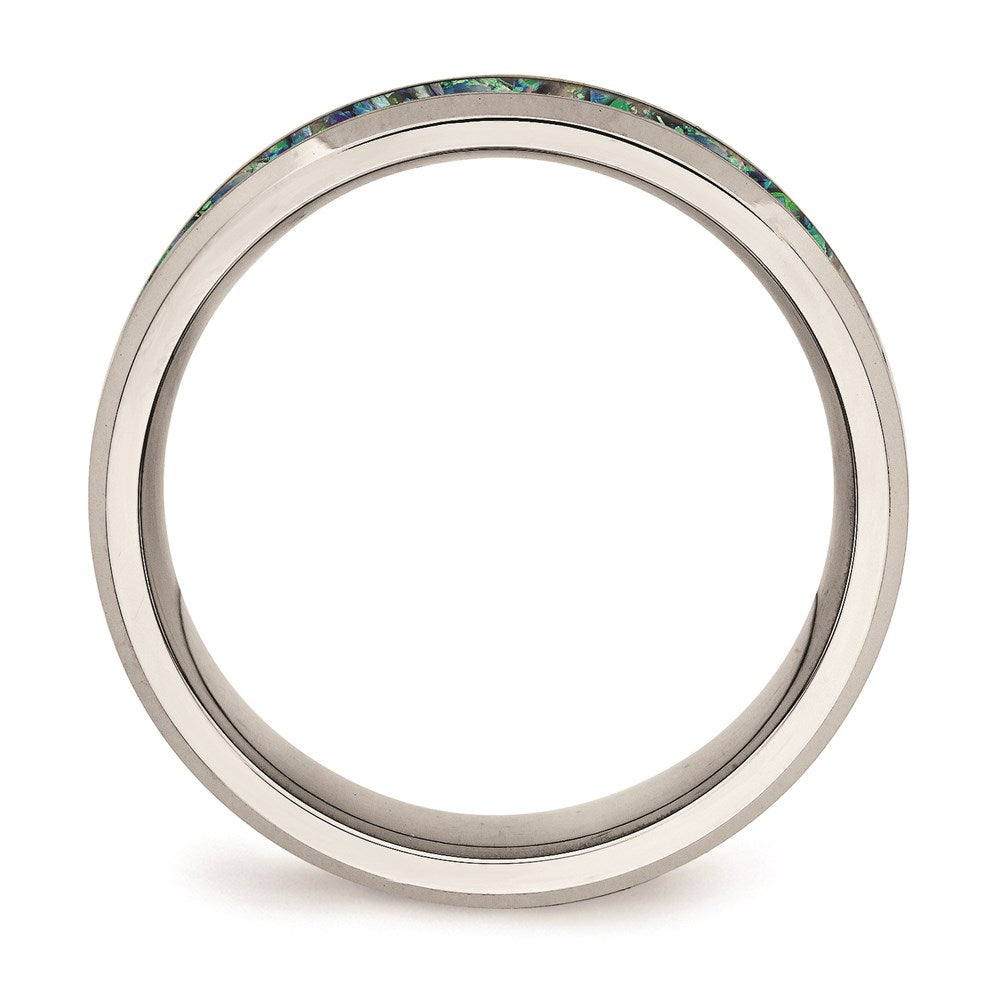 Men's Fashion Jewelry, Chisel Brand Stainless Steel Polished with Blue Imitation Opal 8mm Men's Ring