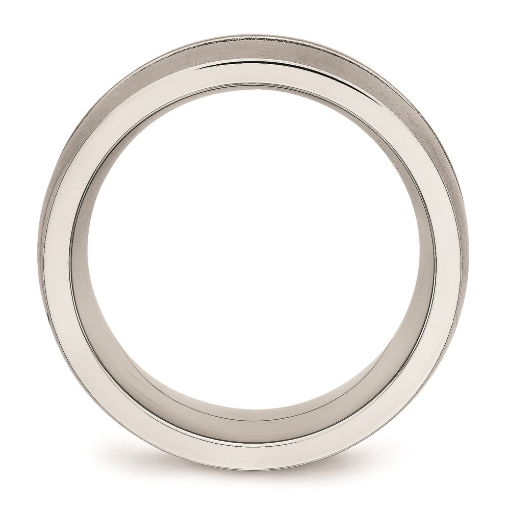 Women's Fashion Jewelry, Chisel Brand Stainless Steel Brushed and Polished CZ Ring