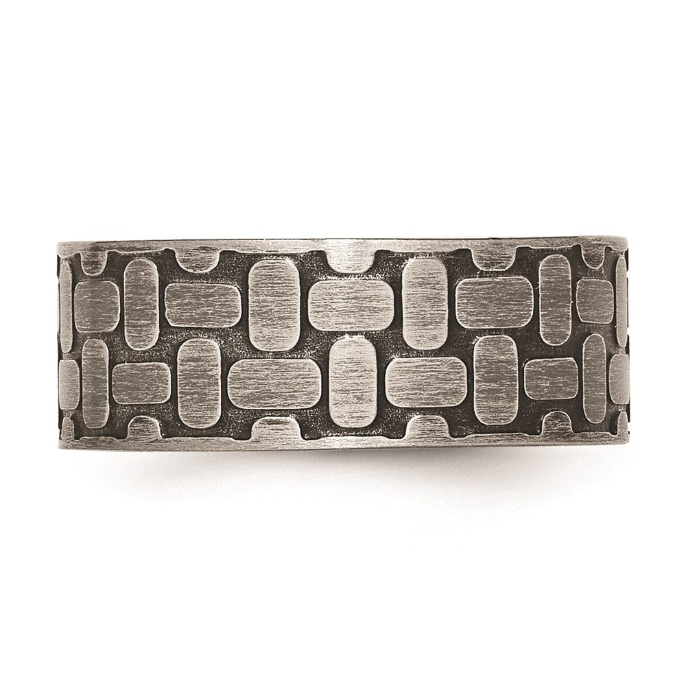 Men's Fashion Jewelry, Chisel Brand Stainless Steel Brushed Antiqued Textured Ring