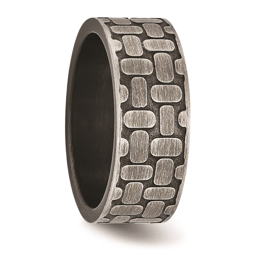 Men's Fashion Jewelry, Chisel Brand Stainless Steel Brushed Antiqued Textured Ring