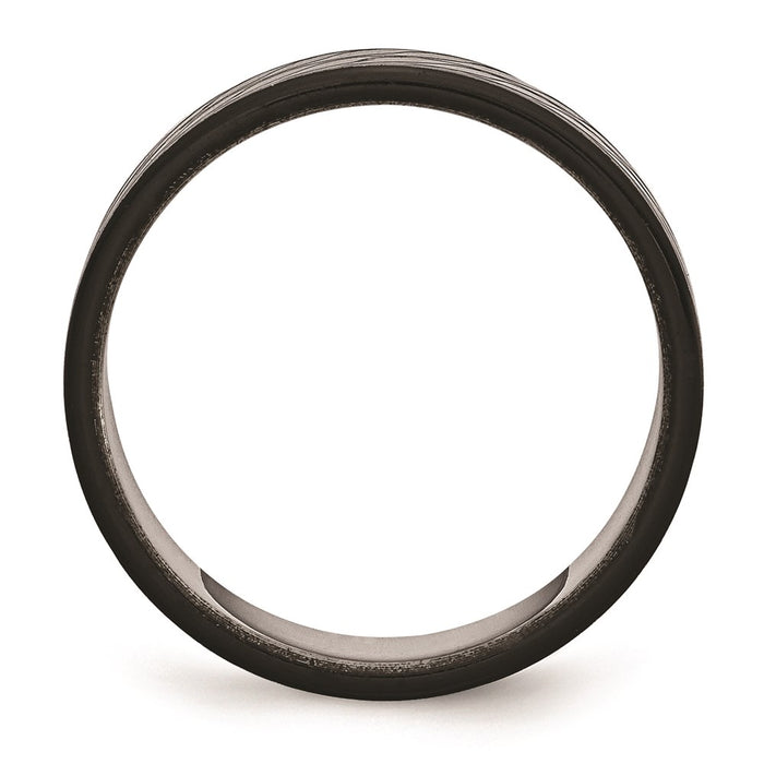Unisex Fashion Jewelry, Chisel Brand Stainless Steel Polished Black IP Diamond-Cut Ring