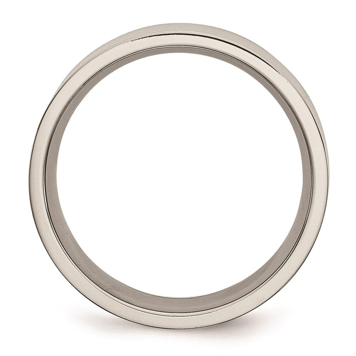 Unisex Fashion Jewelry, Chisel Brand Stainless Steel Flat 8mm Brushed Ring Band