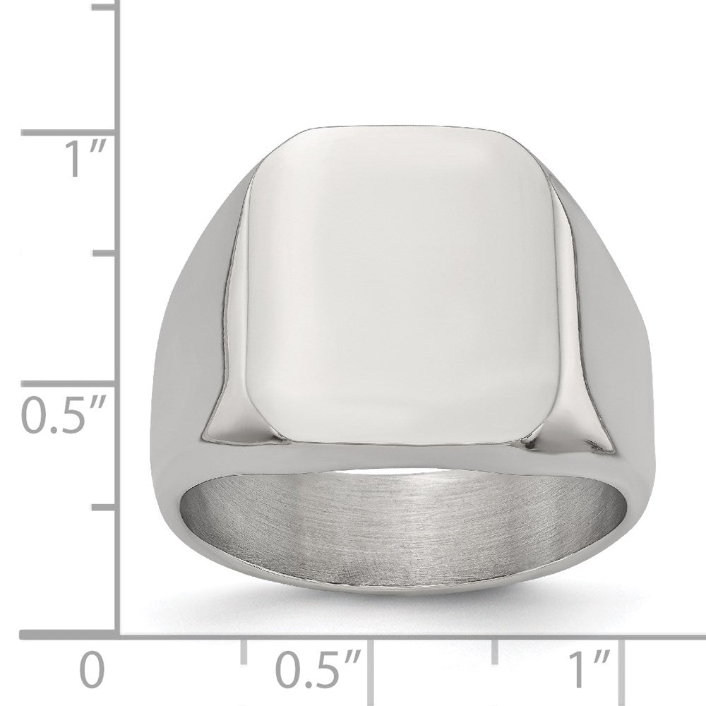Men's Fashion Jewelry, Chisel Brand Stainless Steel Polished Signet Ring