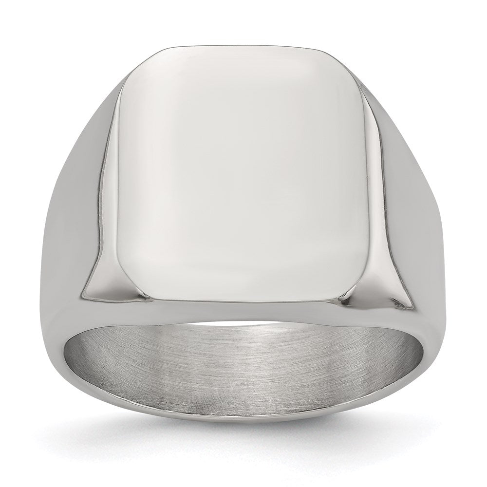 Men's Fashion Jewelry, Chisel Brand Stainless Steel Polished Signet Ring