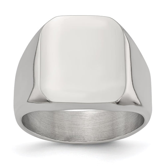 Men's Fashion Jewelry, Chisel Brand Stainless Steel Polished Signet Ring