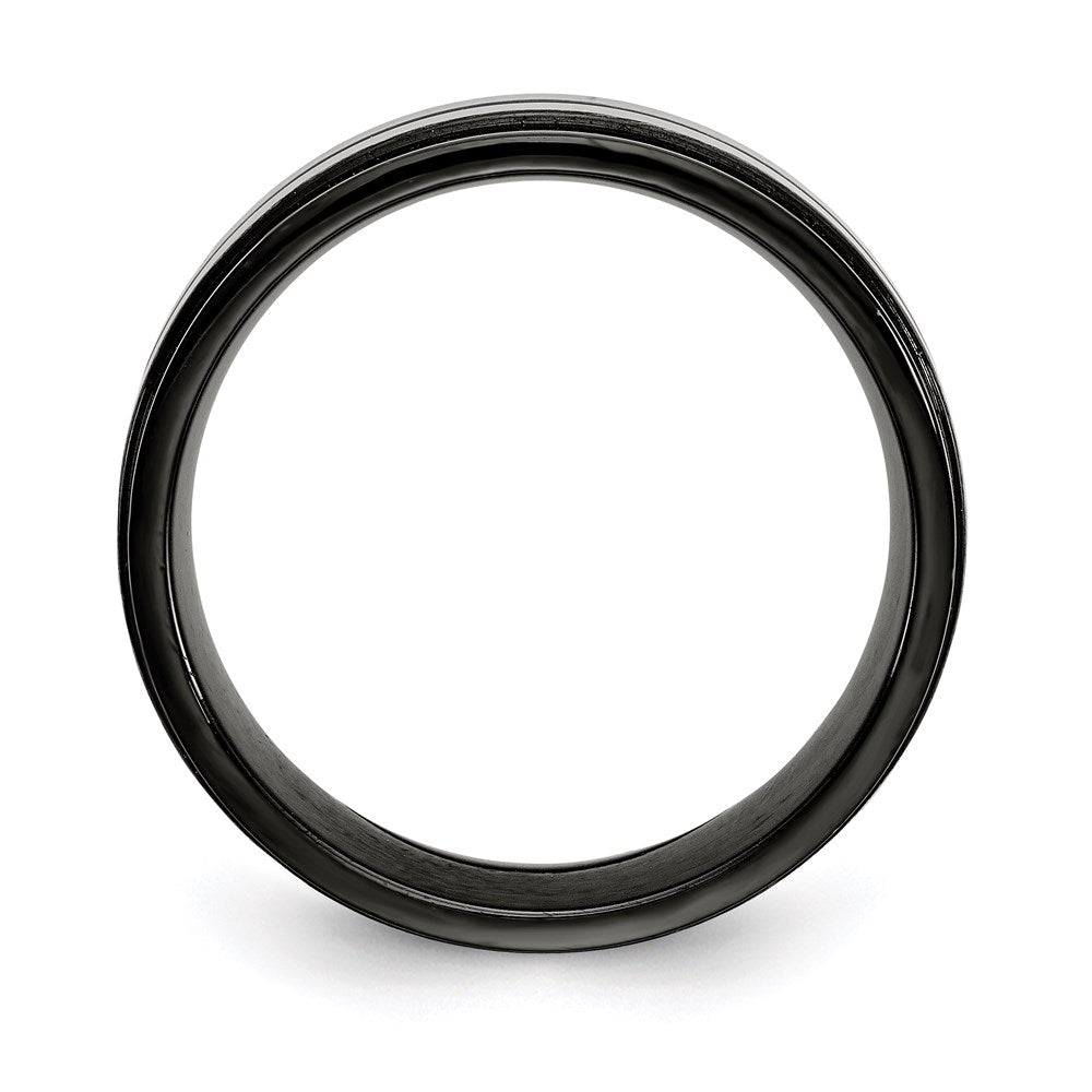 Unisex Fashion Jewelry, Chisel Brand Stainless Steel Brushed and Polished Black IP-plated 8mm Ring Band