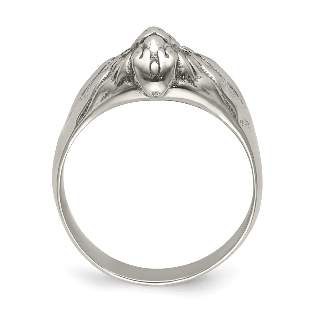Men's Fashion Jewelry, Chisel Brand Stainless Steel Antiqued and Polished Lion Head Ring
