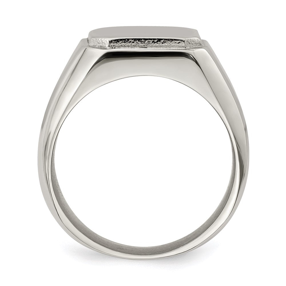 Men's Fashion Jewelry, Chisel Brand Stainless Steel Polished Signet Ring