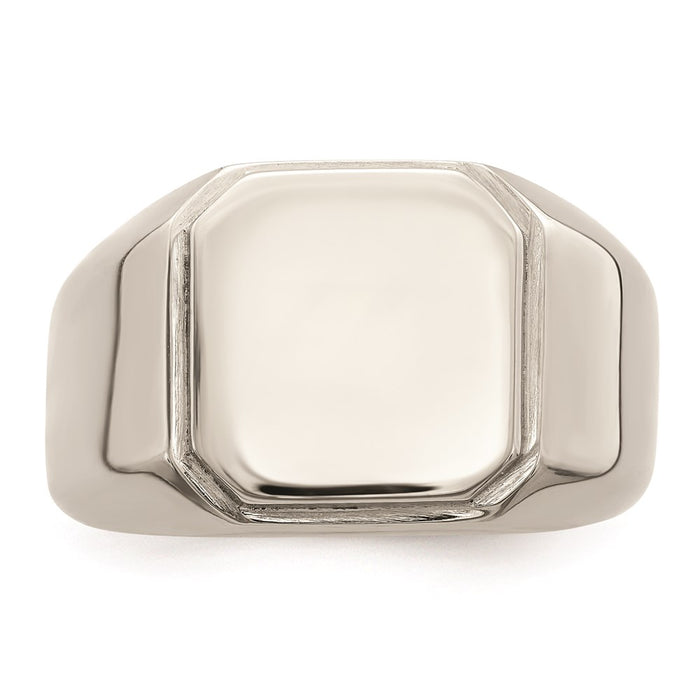 Men's Fashion Jewelry, Chisel Brand Stainless Steel Polished Signet Ring