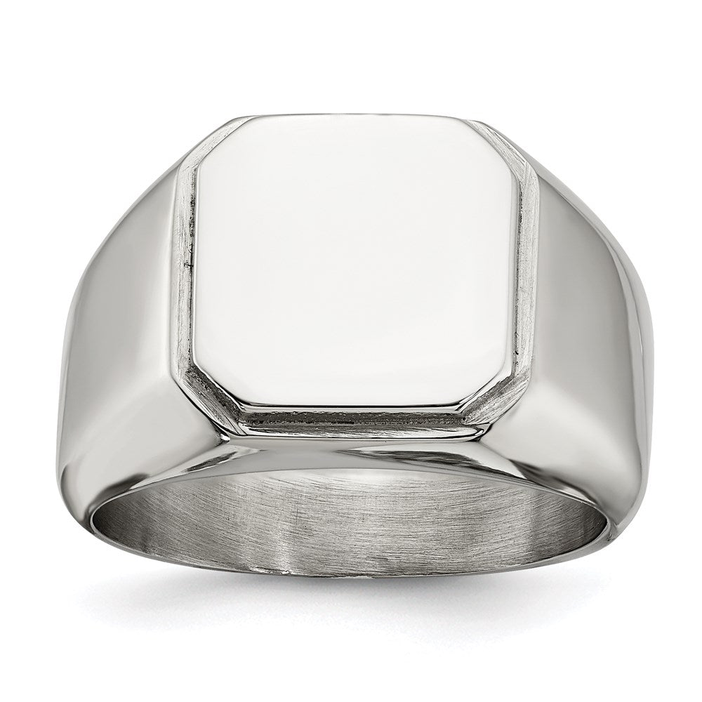Men's Fashion Jewelry, Chisel Brand Stainless Steel Polished Signet Ring