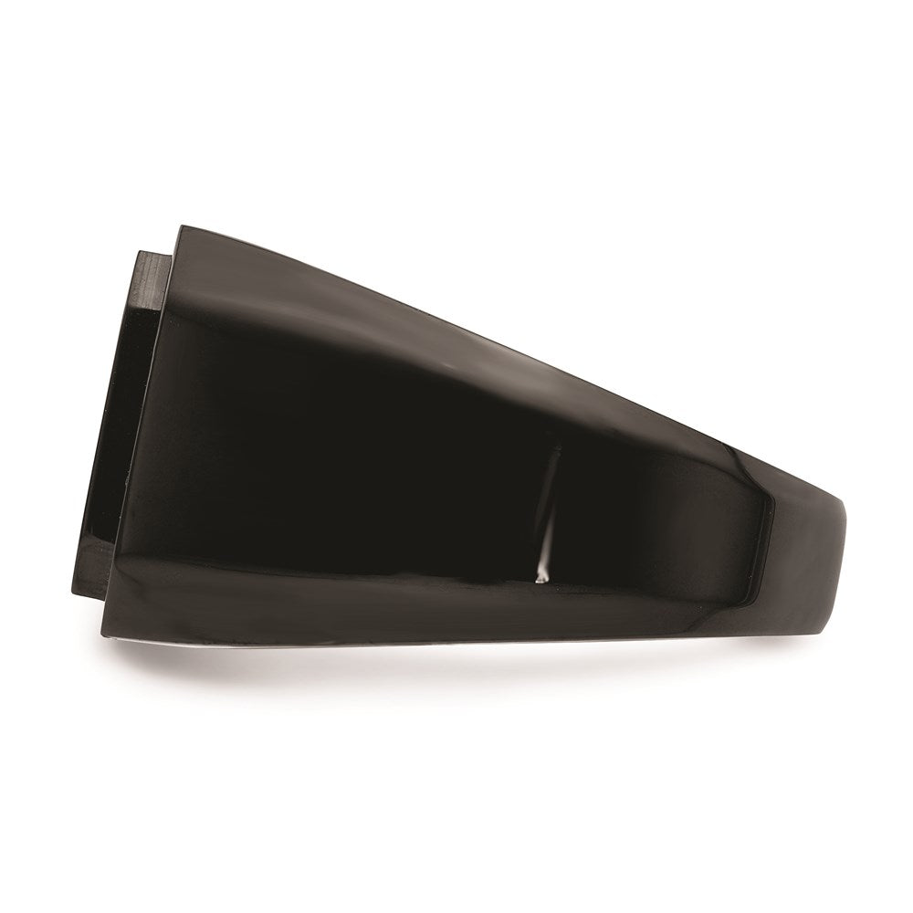 Men's Fashion Jewelry, Chisel Brand Stainless Steel Polished Black IP-plated Signet Ring