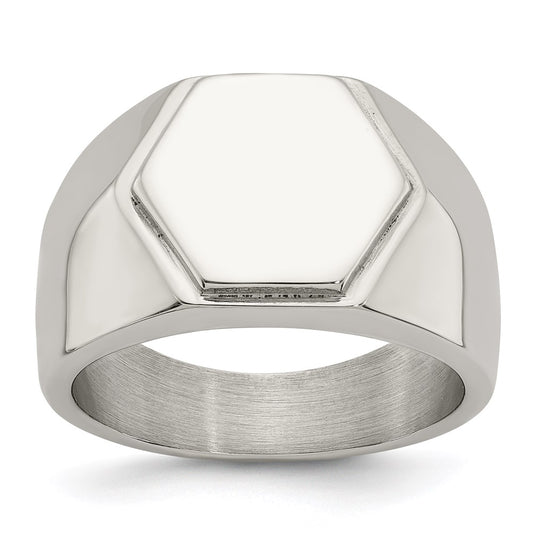 Men's Fashion Jewelry, Chisel Brand Stainless Steel Polished Signet Ring