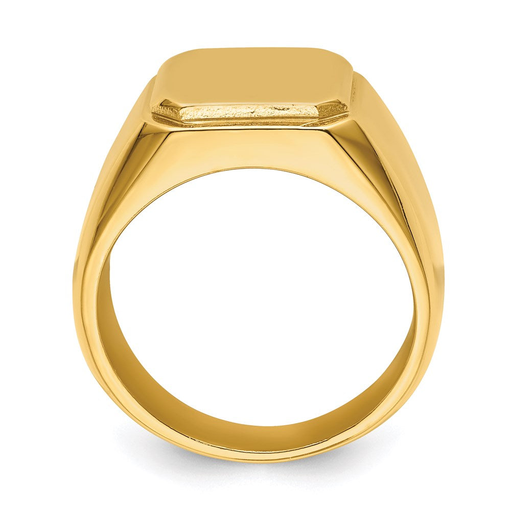 Men's Fashion Jewelry, Chisel Brand Stainless Steel Polished Yellow IP-plated Signet Ring