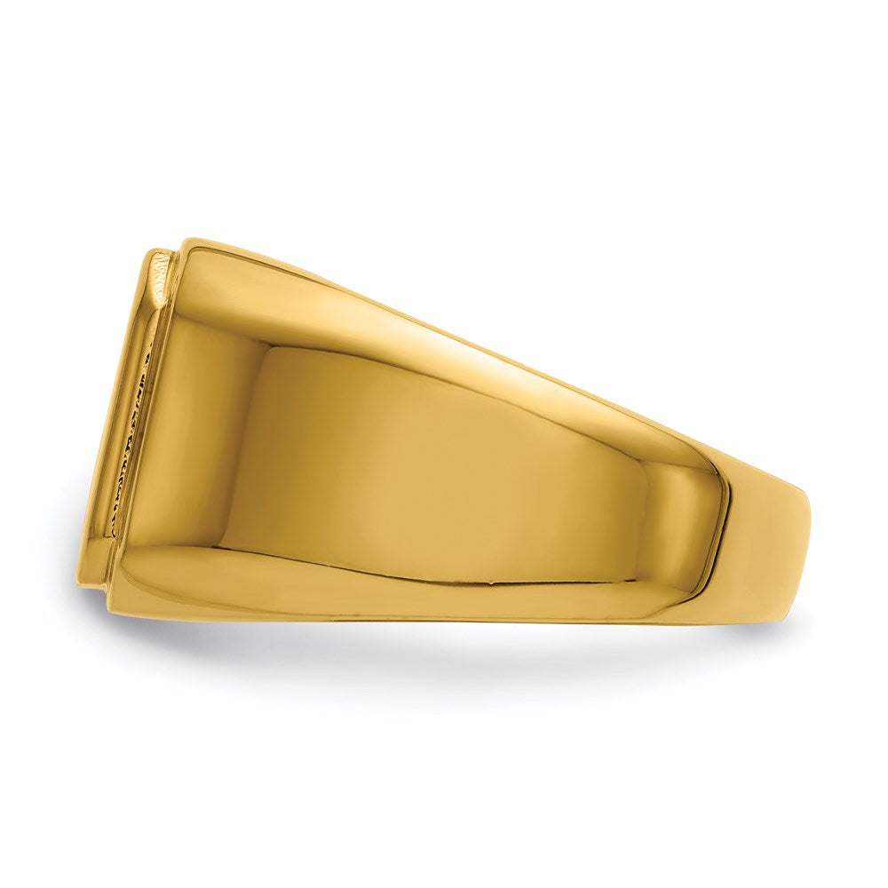 Men's Fashion Jewelry, Chisel Brand Stainless Steel Polished Yellow IP-plated Signet Ring