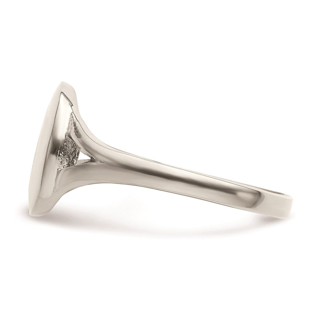 Women's Fashion Jewelry, Chisel Brand Stainless Steel Polished Oval Disc Ring
