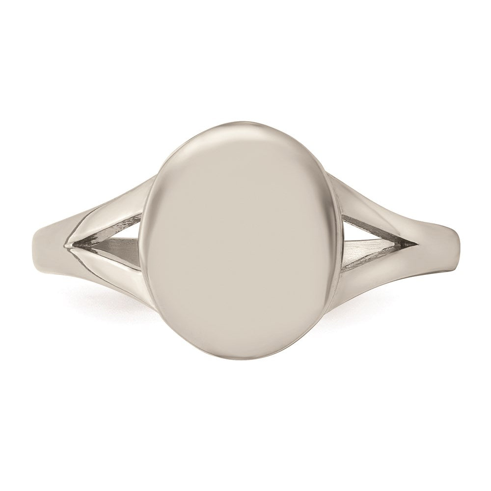 Women's Fashion Jewelry, Chisel Brand Stainless Steel Polished Oval Disc Ring