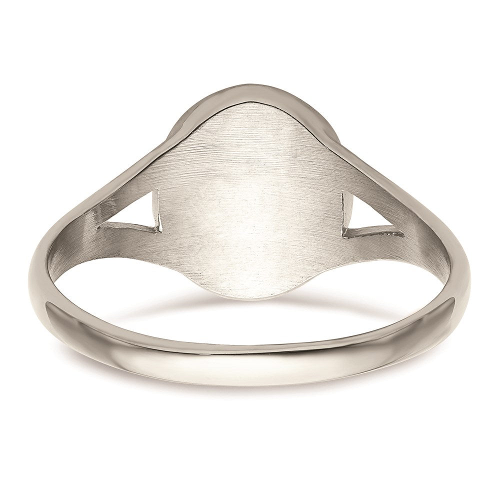 Women's Fashion Jewelry, Chisel Brand Stainless Steel Polished Oval Disc Ring