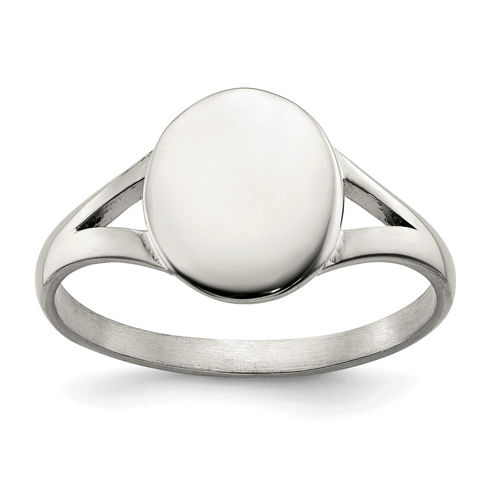 Women's Fashion Jewelry, Chisel Brand Stainless Steel Polished Oval Disc Ring