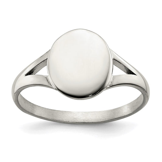 Women's Fashion Jewelry, Chisel Brand Stainless Steel Polished Oval Disc Ring
