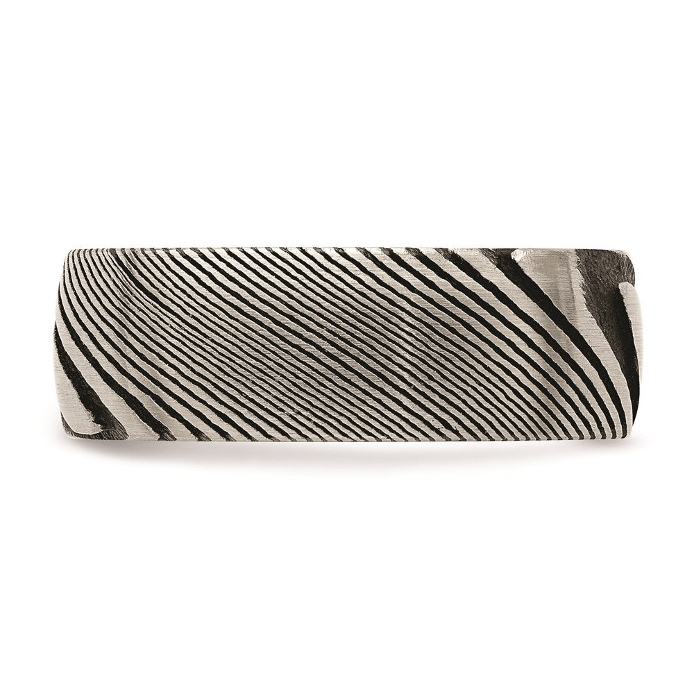 Men's Fashion Jewelry, Chisel Brand Damascus Steel Polished 8mm Ring Band