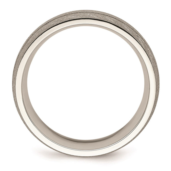 Men's Fashion Jewelry, Chisel Brand Stainless Steel Polished and Satin 8mm Ring Band