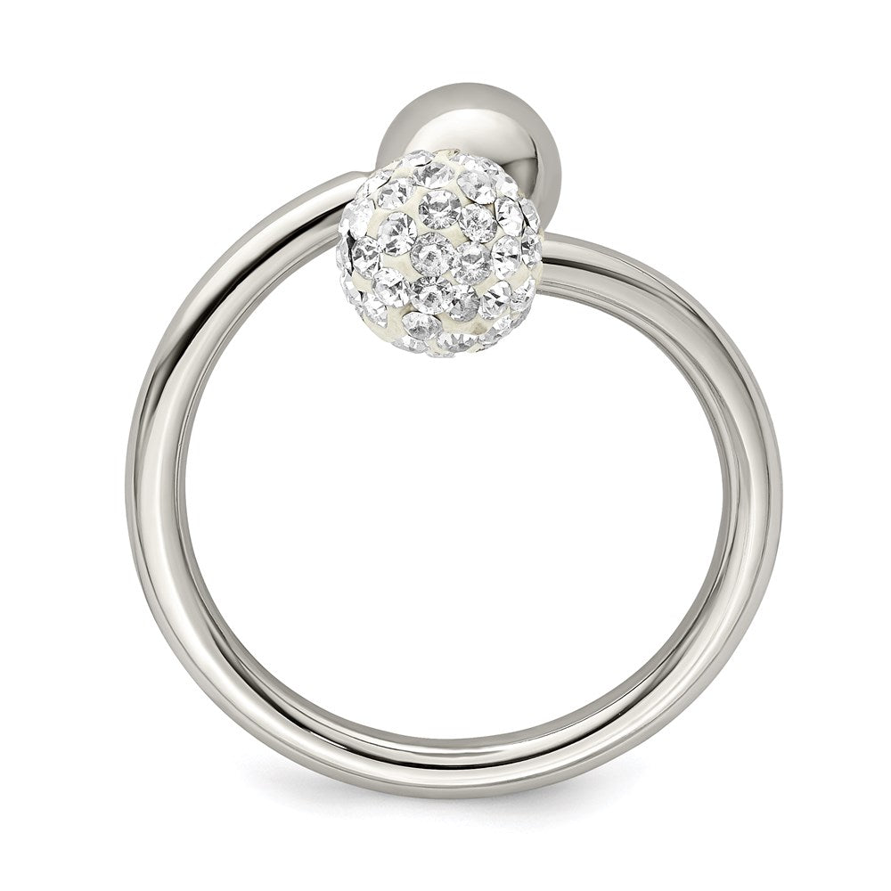Women's Fashion Jewelry, Chisel Brand Stainless Steel Polished with Preciosa Crystal Ring