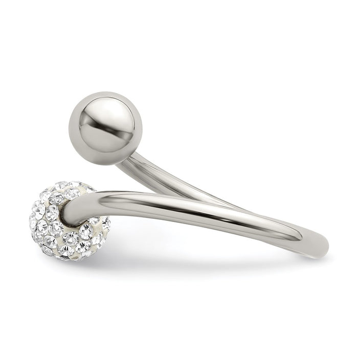 Women's Fashion Jewelry, Chisel Brand Stainless Steel Polished with Preciosa Crystal Ring
