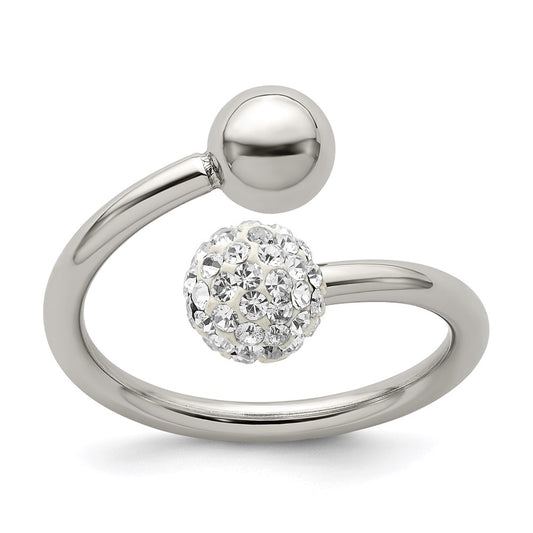 Women's Fashion Jewelry, Chisel Brand Stainless Steel Polished with Preciosa Crystal Ring