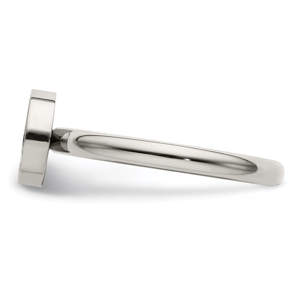 Women's Fashion Jewelry, Chisel Brand Stainless Steel Polished with CZ Circle Ring