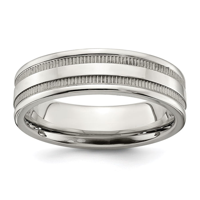Men's Fashion Jewelry, Chisel Brand Stainless Steel Polished 6mm Ring Band